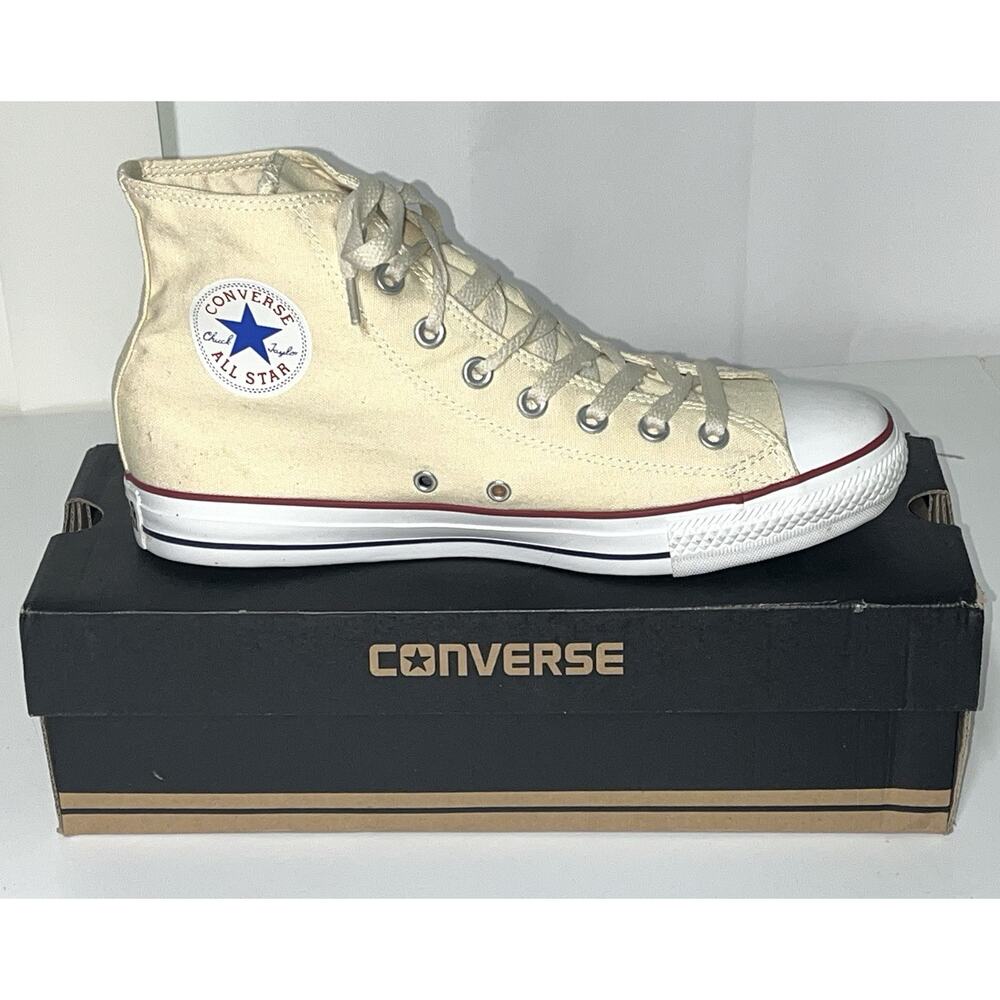 Converse Chuck Taylor All Star Mens 9 Womens 11 Natural White Hi Top Sneakers